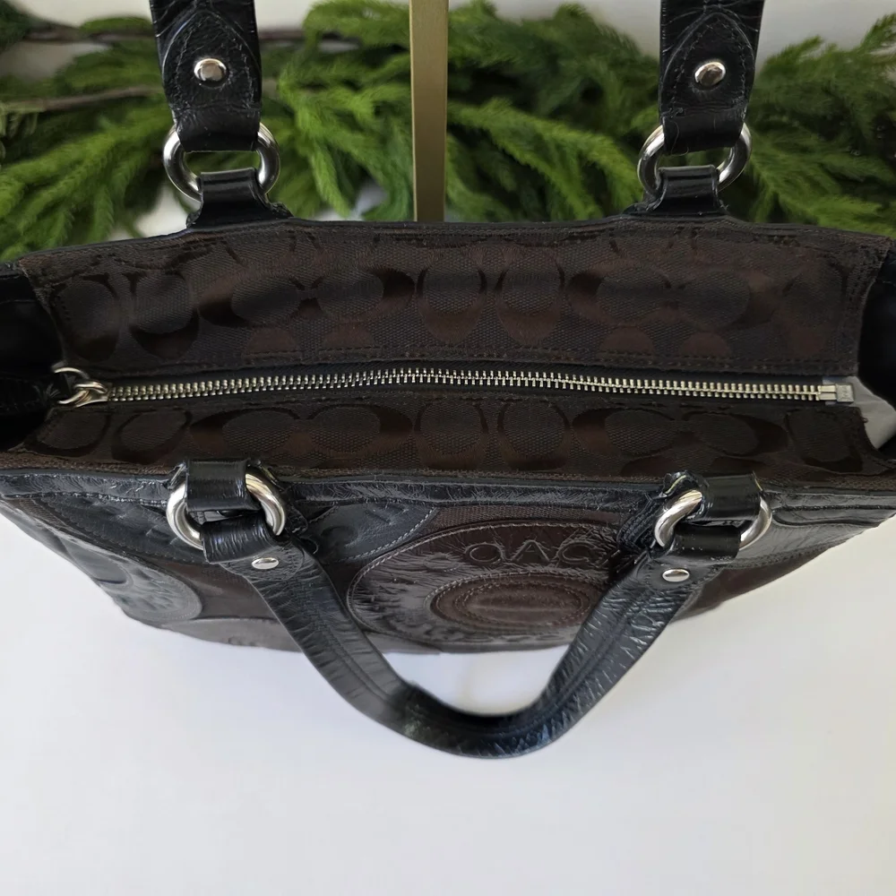 Coach Circle Patchwork Y2K East-West Tote Mixed Leathers - Picture 9 of 16